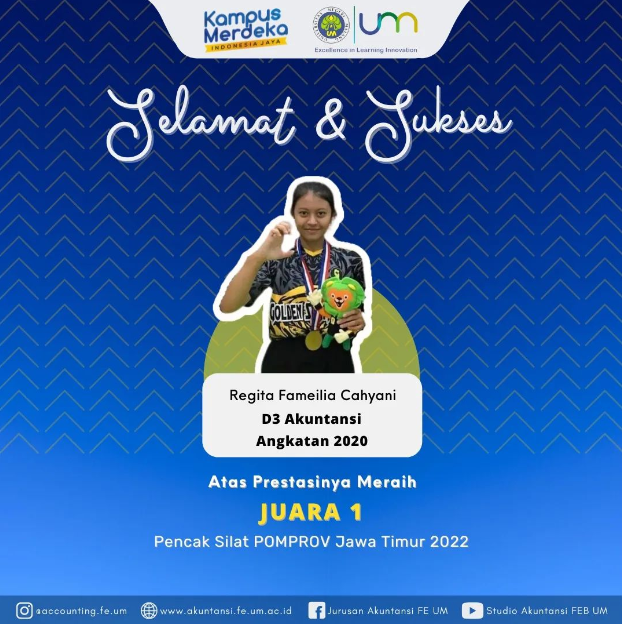 Membanggakan, Mahasiswi D3 Akuntansi 2020 Juara 1 Pencak Silat dalam POMPROV Jawa Timur 2022