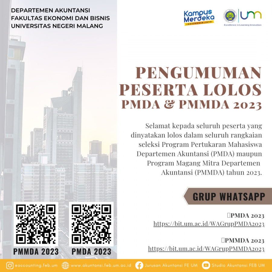 PENGUMUMAN PESERTA LOLOS SELEKSI PMDA DAN PMMDA