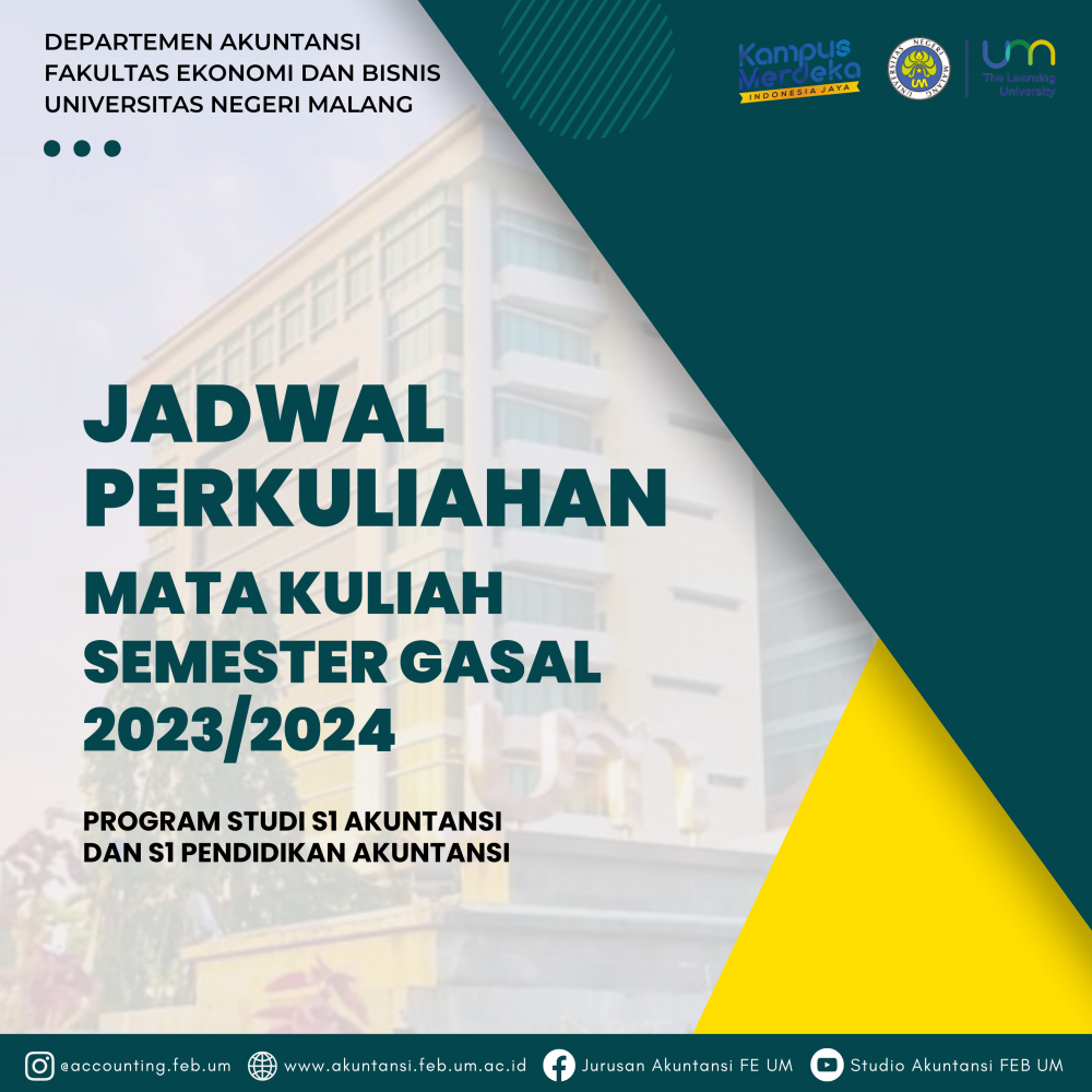 JADWAL PERKULIAHAN MATAKULIAH SEMESTER GASAL 2023/2024